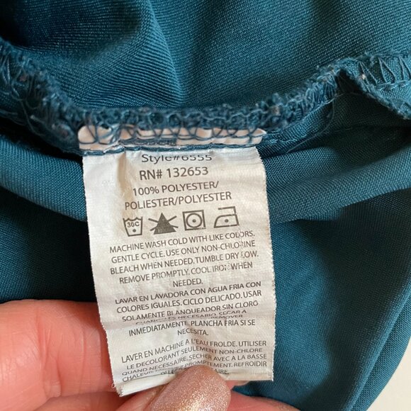 Turquoise scrub top and pants set with pockets XS - Picture 13 of 13